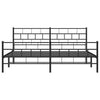 Schwarzes Metallbettgestell mit Kopfteil Orodan 193x203cm