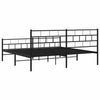 Schwarzes Metallbettgestell mit Kopfteil Orodan 193x203cm