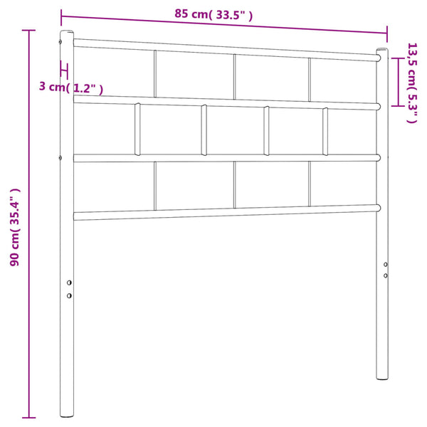 Weißes Kopfteil aus Metall Picrie 80 cm