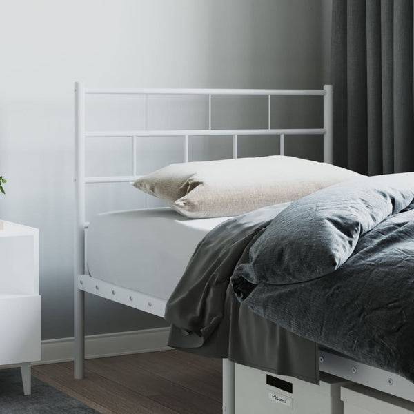 Weißes Kopfteil aus Metall Picrie 80 cm