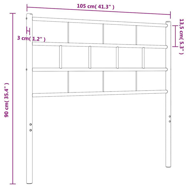 Weißes Bettkopfteil Picrie aus Metall, 100 cm