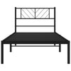 Schwarzes Metallbettgestell mit Kopfteil Marcos 75x190cm