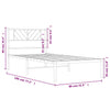Schwarzes Metallbettgestell mit Kopfteil Marcos 75x190cm