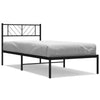 Schwarzes Metallbettgestell mit Kopfteil Marcos 90x190cm