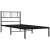 Schwarzes Metallbettgestell mit Kopfteil Marcos 90x190cm