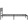 Schwarzes Metallbettgestell mit Kopfteil Marcos 90x190cm