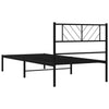 Schwarzes Metallbettgestell mit Kopfteil Marcos 90x190cm
