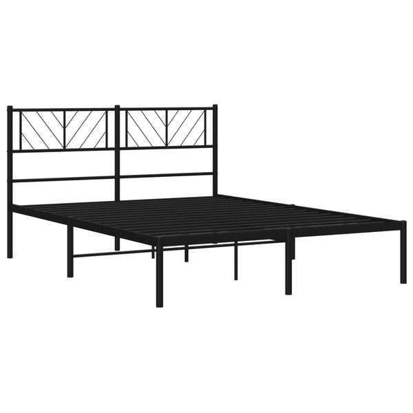 Schwarzes Metallbettgestell mit Kopfteil Marcos 120x200cm