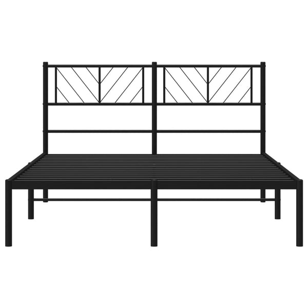 Schwarzes Metallbettgestell mit Kopfteil Marcos 120x200cm
