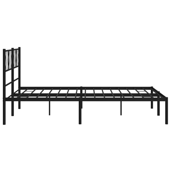 Schwarzes Metallbettgestell mit Kopfteil Marcos 120x200cm