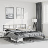 Schwarzes Metallbettgestell mit Kopfteil Marcos 193x203cm