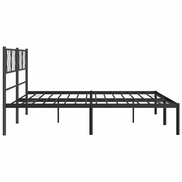 Schwarzes Metallbettgestell mit Kopfteil Marcos 193x203cm