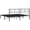 Schwarzes Metallbettgestell mit Kopfteil Marcos 193x203cm