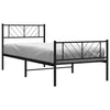 Schwarzer Metallbettrahmen mit Kopfteil Marcos 80x200cm