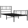 Schwarzer Metallbettrahmen mit Kopfteil Marcos 80x200cm
