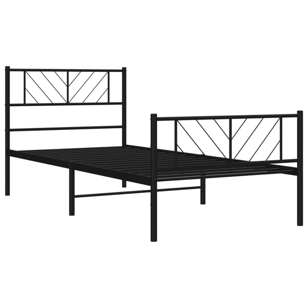 Schwarzer Metall-Bettrahmen mit Kopfteil und Fußteil Marcos 107x203cm