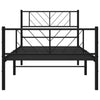 Schwarzer Metall-Bettrahmen mit Kopfteil und Fußteil Marcos 107x203cm