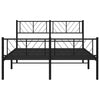 Bettgestell Marcos aus schwarzem Metall mit Kopfteil und Fußteil 140x190cm