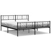 Schwarzes Metallbettgestell mit Kopfteil Marcos 193x203cm