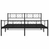 Schwarzes Metallbettgestell mit Kopfteil Marcos 193x203cm