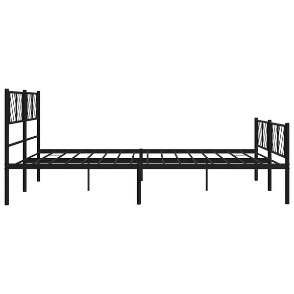 Schwarzes Metallbettgestell mit Kopfteil Marcos 193x203cm