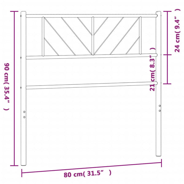 Musta metallinen sängynpääty Iavian 75cm