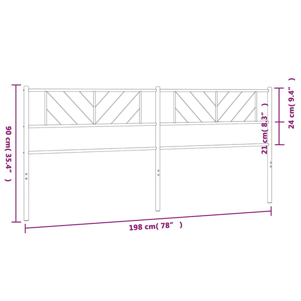 Musta metallinen sängynpääty Iavian 193cm