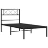 Schwarzes Metallbettgestell mit Kopfteil Ciuciu 107x203cm