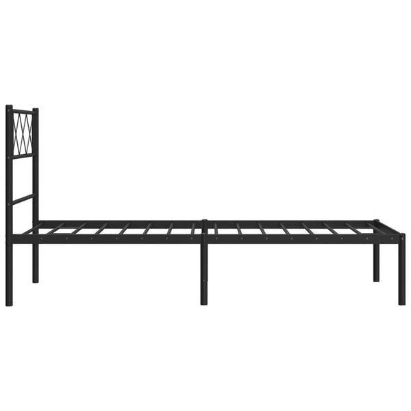 Schwarzes Metallbettgestell mit Kopfteil Ciuciu 107x203cm