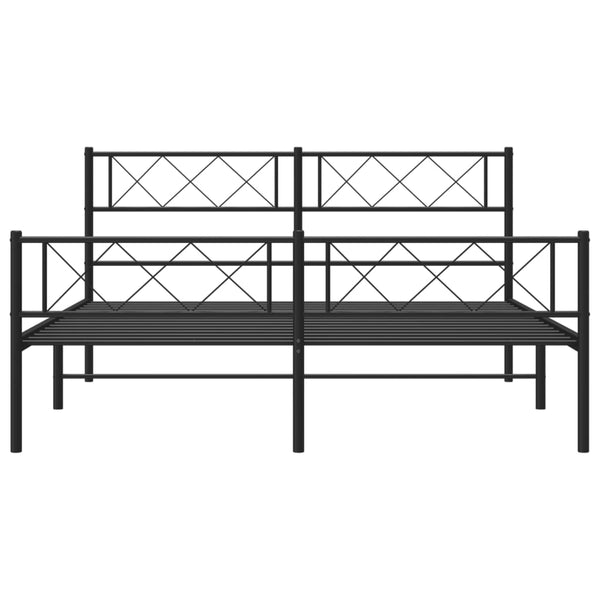 Schwarzes Metallbettgestell mit Kopfteil Ciuciu 120x200cm