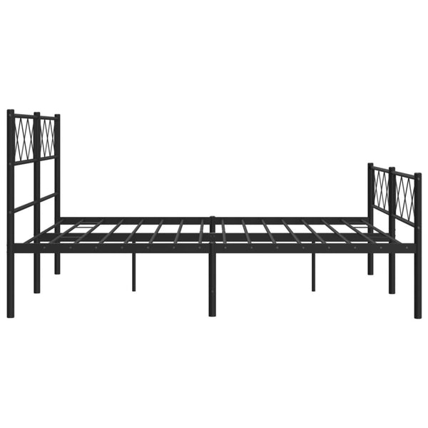 Schwarzes Metallbettgestell mit Kopfteil Ciuciu 120x200cm