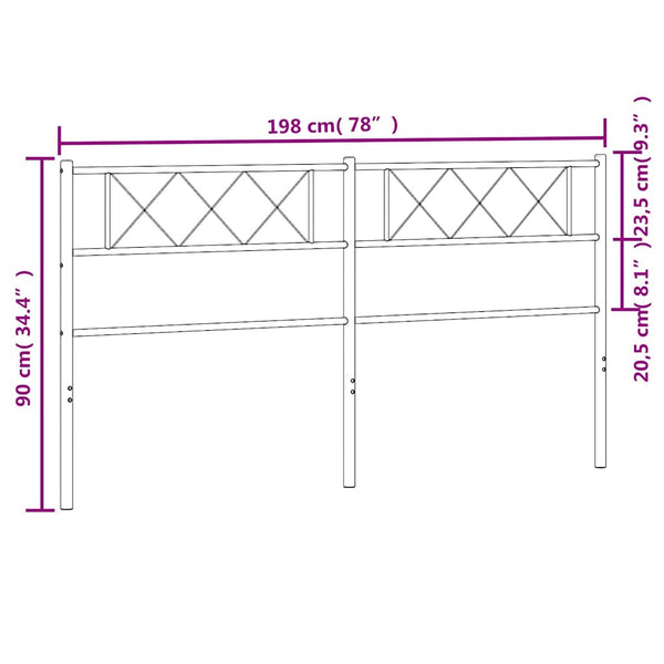 Musta metallinen sängynpääty Emilina 193cm