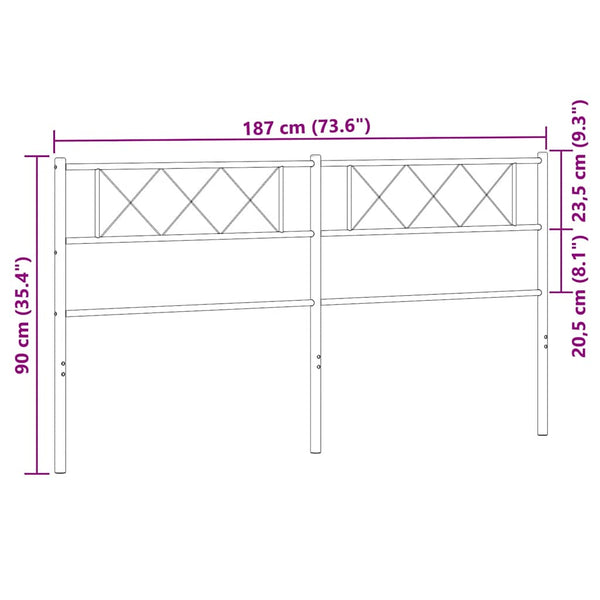 Valkoinen metallinen sängynpääty Emilina 180cm