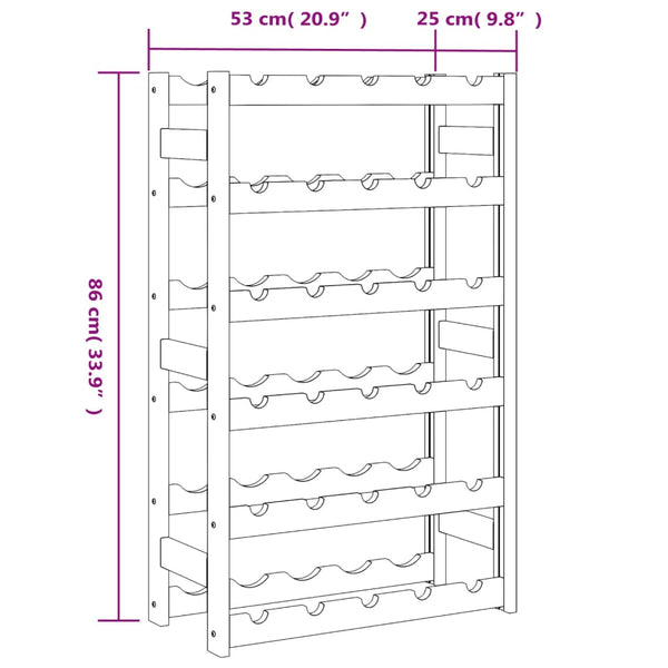 Graues Weinflaschenregal Tpnca für 30 Flaschen (Kiefer)