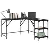Schwarzer Schreibtisch Petrusca 139x139x75cm (Holz)