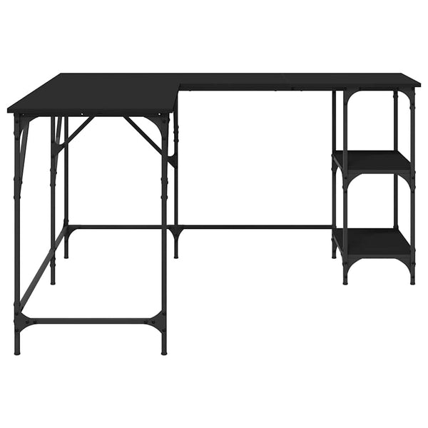 Schwarzer Schreibtisch Petrusca 139x139x75cm (Holz)