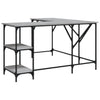 Grauer Schreibtisch Petrusca 139x139x75cm (Holz)