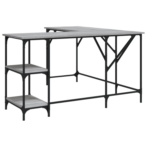 Grauer Schreibtisch Petrusca 139x139x75cm (Holz)