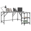 Grauer Schreibtisch Petrusca 139x139x75cm (Holz)