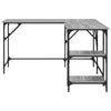 Grauer Schreibtisch Petrusca 139x139x75cm (Holz)