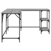Grauer Schreibtisch Petrusca 139x139x75cm (Holz)