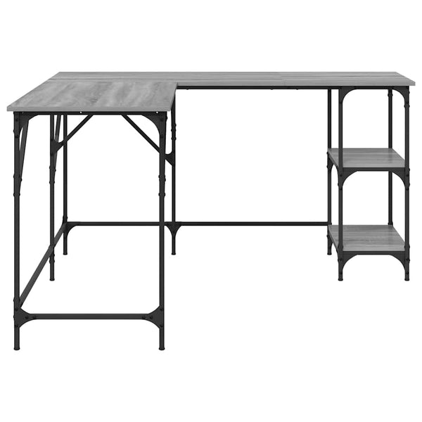 Grauer Schreibtisch Petrusca 139x139x75cm (Holz)