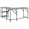 Grauer Schreibtisch Petrusca 139x139x75cm (Holz)