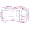 Grauer Schreibtisch Petrusca 139x139x75cm (Holz)