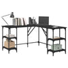 Schwarzer Schreibtisch Selmi 139x139x75cm (Holz)