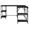 Schwarzer Schreibtisch Selmi 139x139x75cm (Holz)
