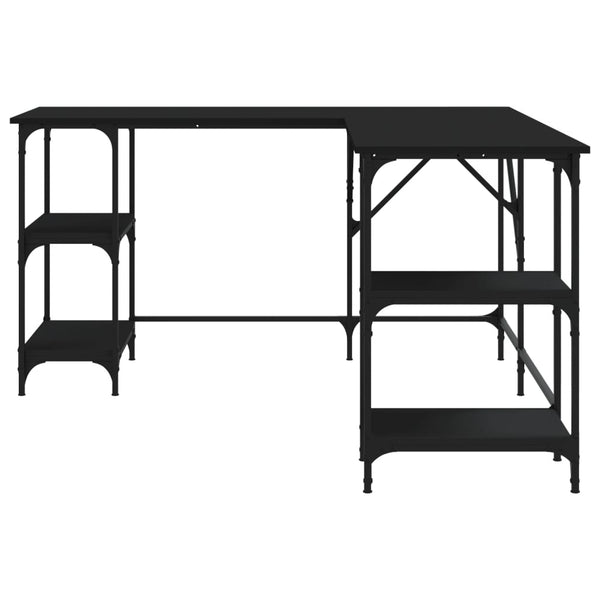 Schwarzer Schreibtisch Selmi 139x139x75cm (Holz)