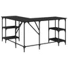 Schwarzer Schreibtisch Selmi 139x139x75cm (Holz)