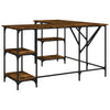 Schreibtisch geräucherte Eiche Selmin 139x139x75cm (Holz)