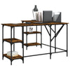 Schreibtisch geräucherte Eiche Selmin 139x139x75cm (Holz)